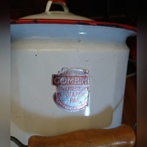 Accents Vintage Enamelware Diaper Pail With Lid Poshmark